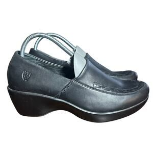 Ariat Women's Black Leather Slip-On Wedge Shoes - Size 6.5
